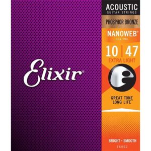 Elixir Strings Nanoweb Phosphor Bronze Acoustic Extra Light 10-47