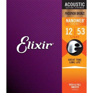 Elixir Strings Nanoweb Phosphor Bronze Acoustic Light 12-53