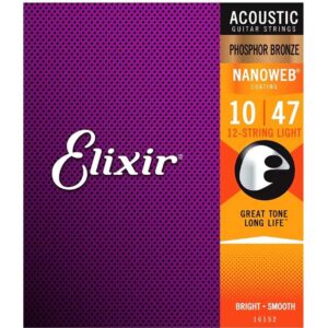 Elixir Strings Nanoweb Phosphor Bronze Acoustic 12 String Light 10-47