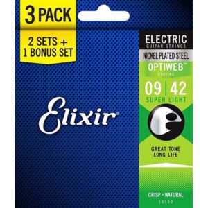 Elixir Strings Optiweb Electric 3 Pk Super Light 9-42